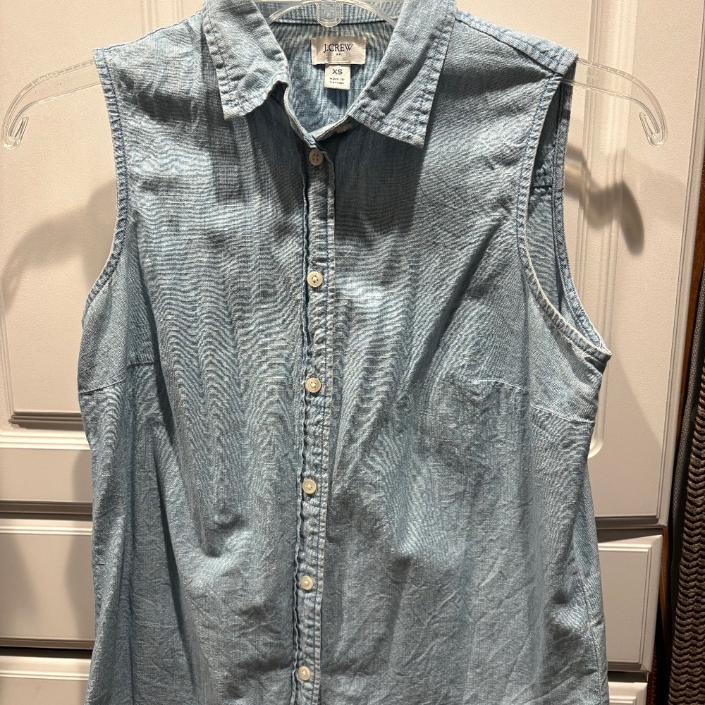 J.Crew Chambray button up tank top